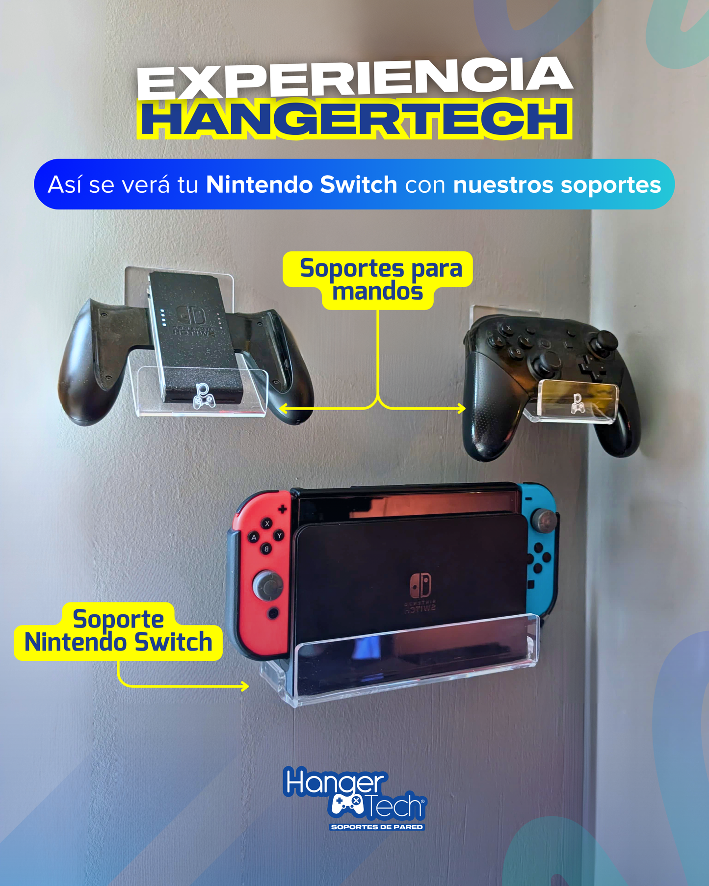 Combo soporte de pared Nintendo Switch
