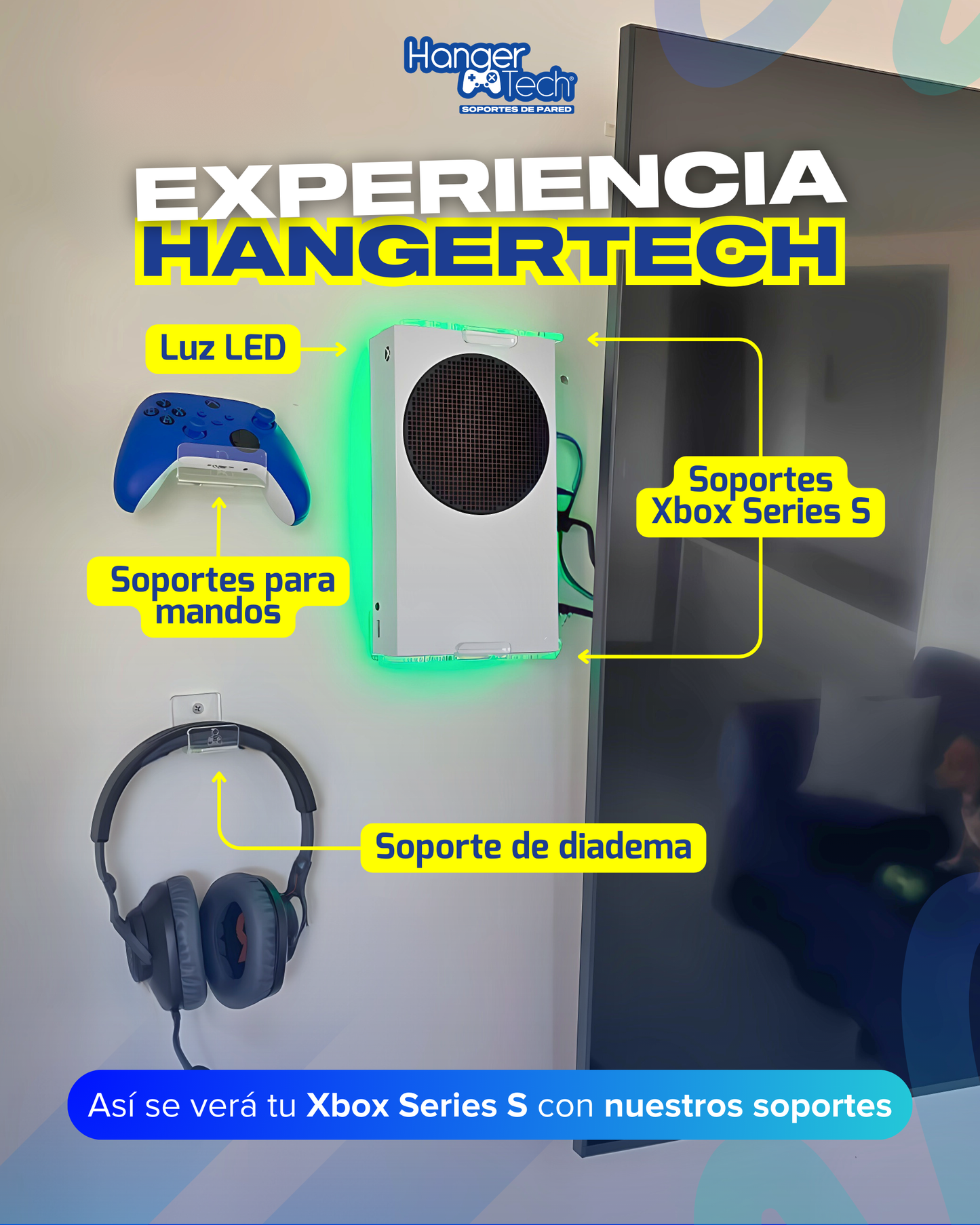 Combo soporte de pared Xbox Series S
