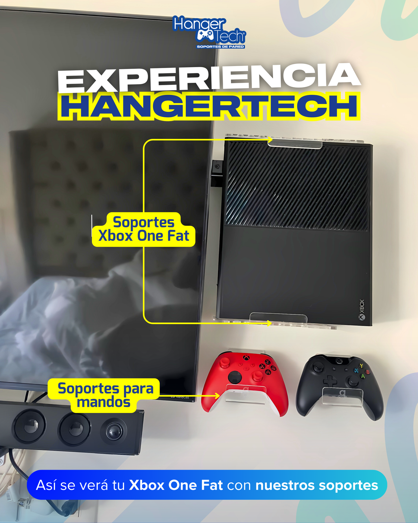 Combo soporte de pared Xbox One Fat