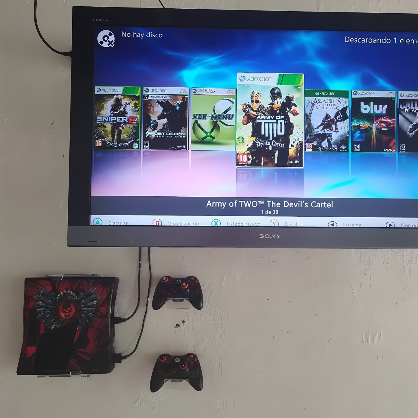 Combo soporte de pared Xbox 360
