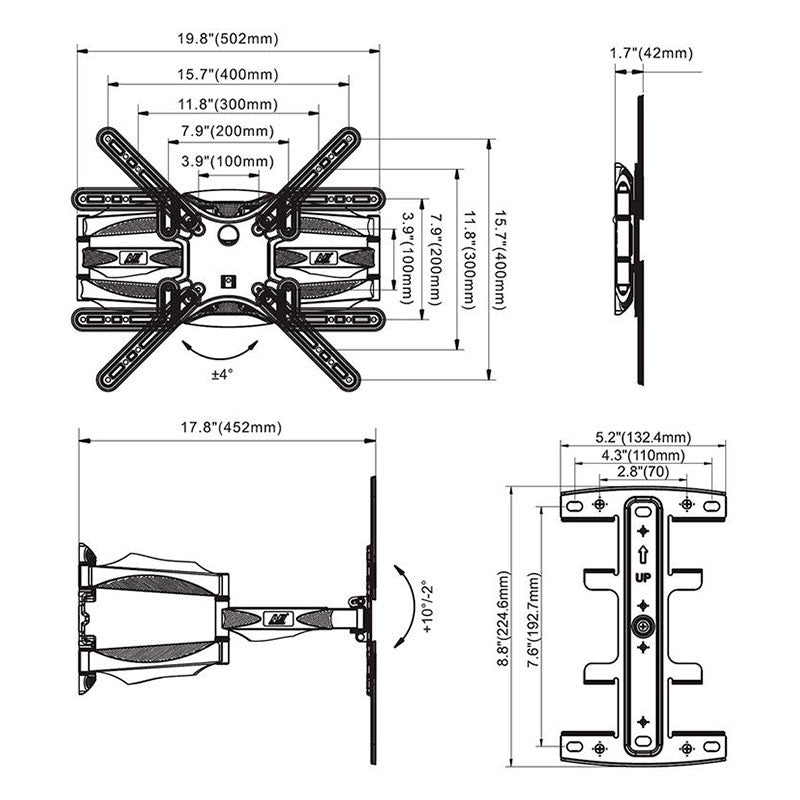 Soporte Televisor Brazo de 58"-80"