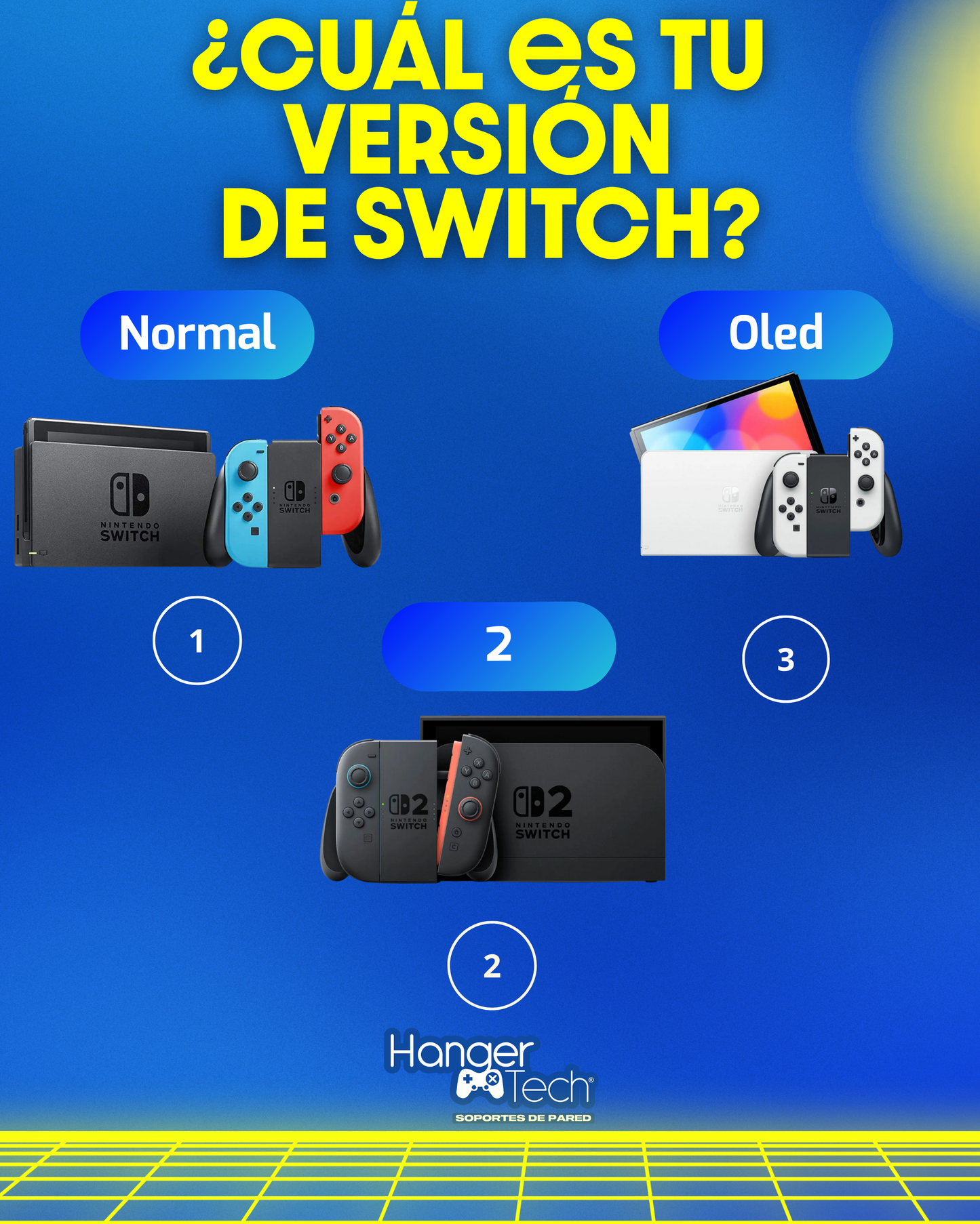 Combo soporte de pared Nintendo Switch 1 y 2